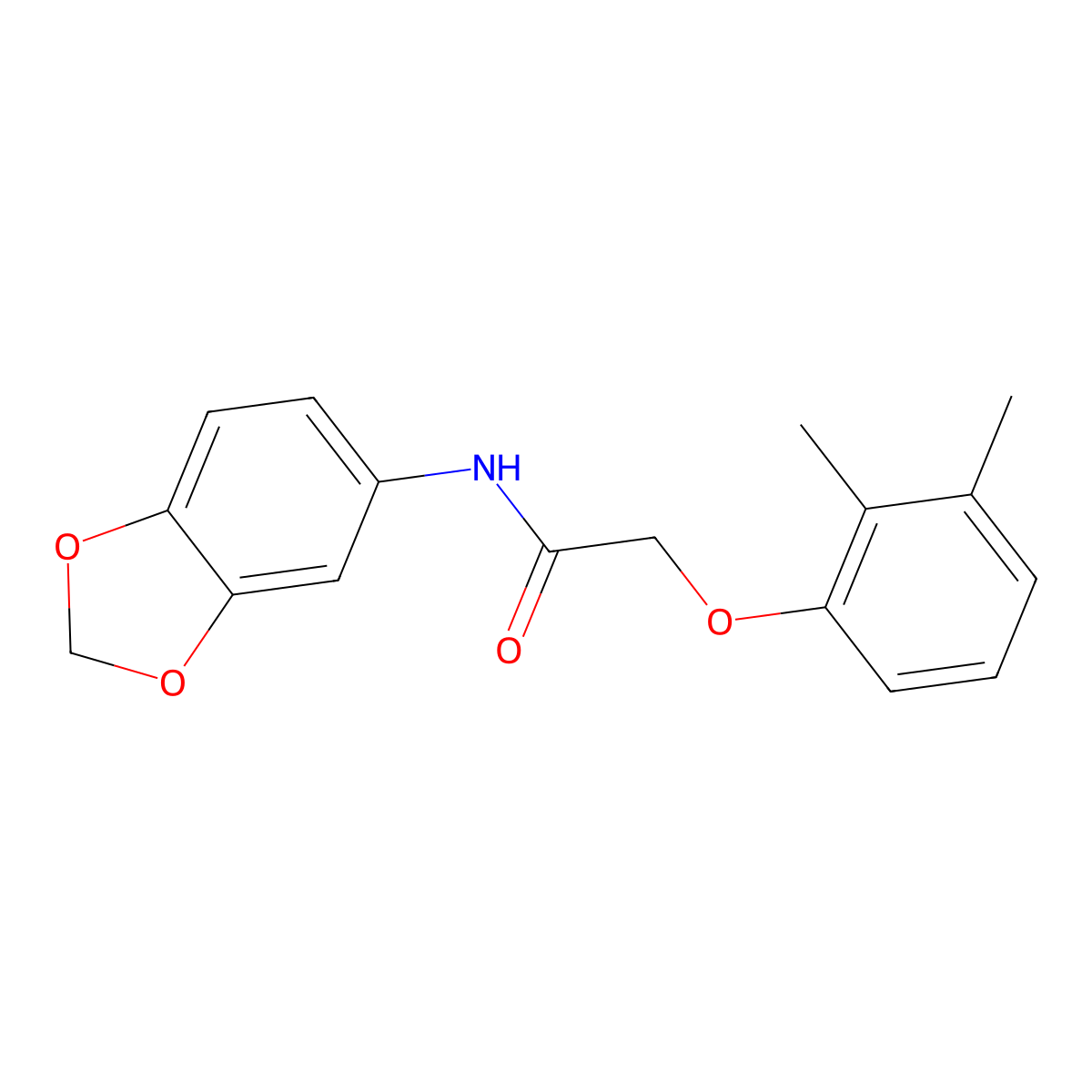 N-(1,3-benzodioxol-5-yl)-2-(2,3-dimethylphenoxy)acetamide molecular structure, CAS 303116-69-0
