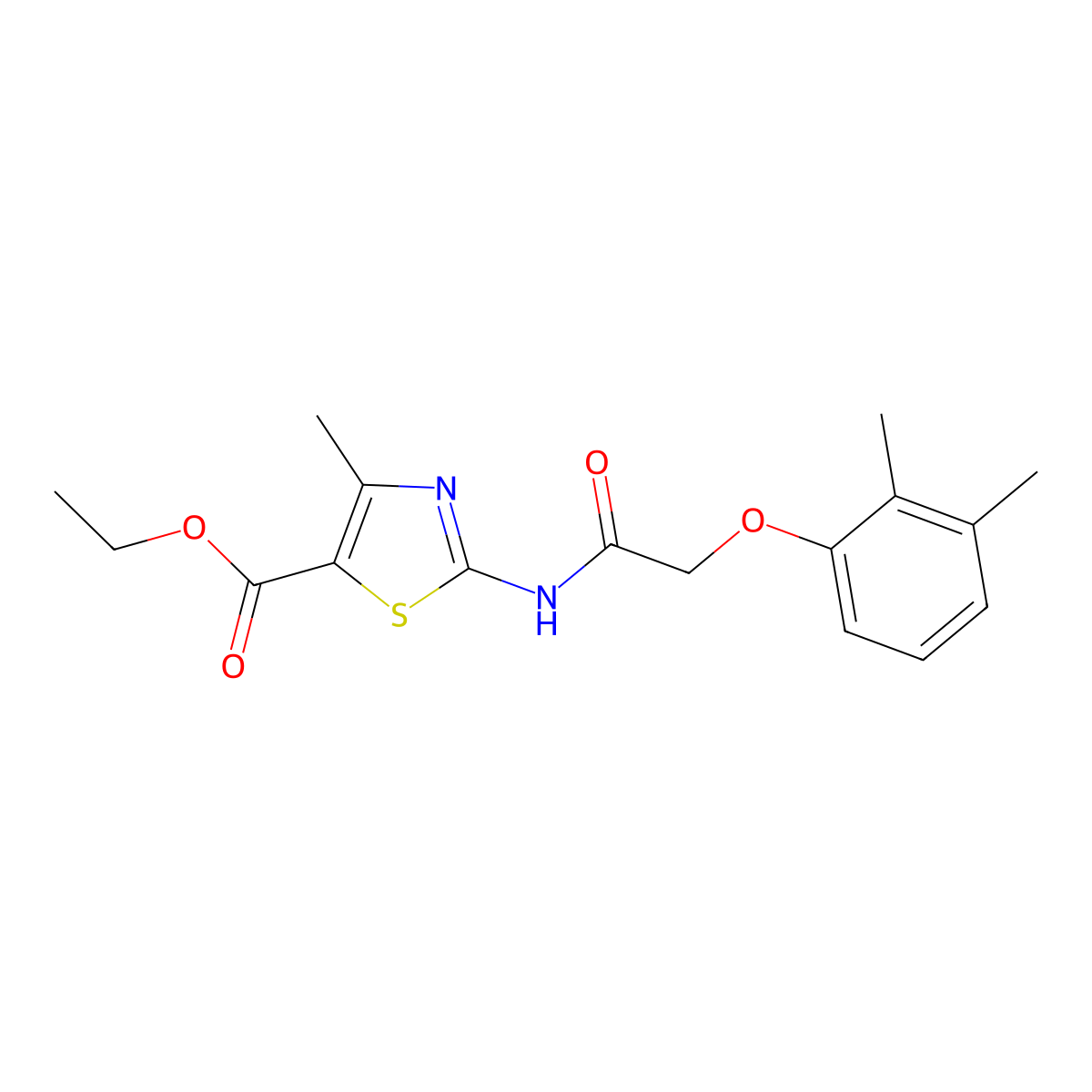 Ethyl 2-{[(2,3-dimethylphenoxy)acetyl]amino}-4-methyl-1,3-thiazole-5-carboxylate molecular structure, CAS 303116-97-4