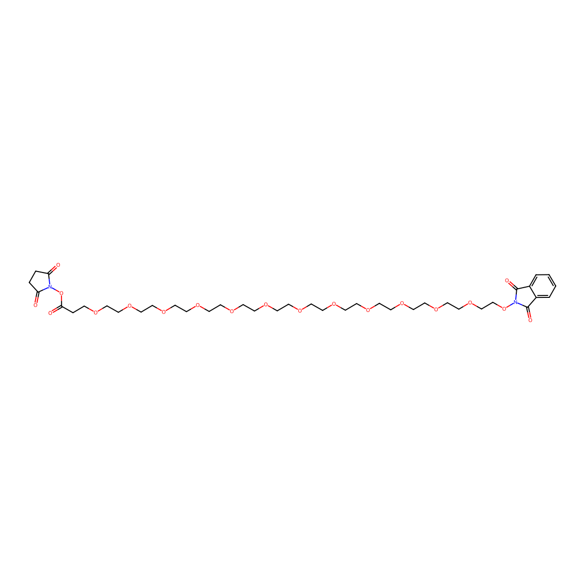 Phthalimidooxy-PEG12-NHS ester molecular structure, CAS 3031166-51-2