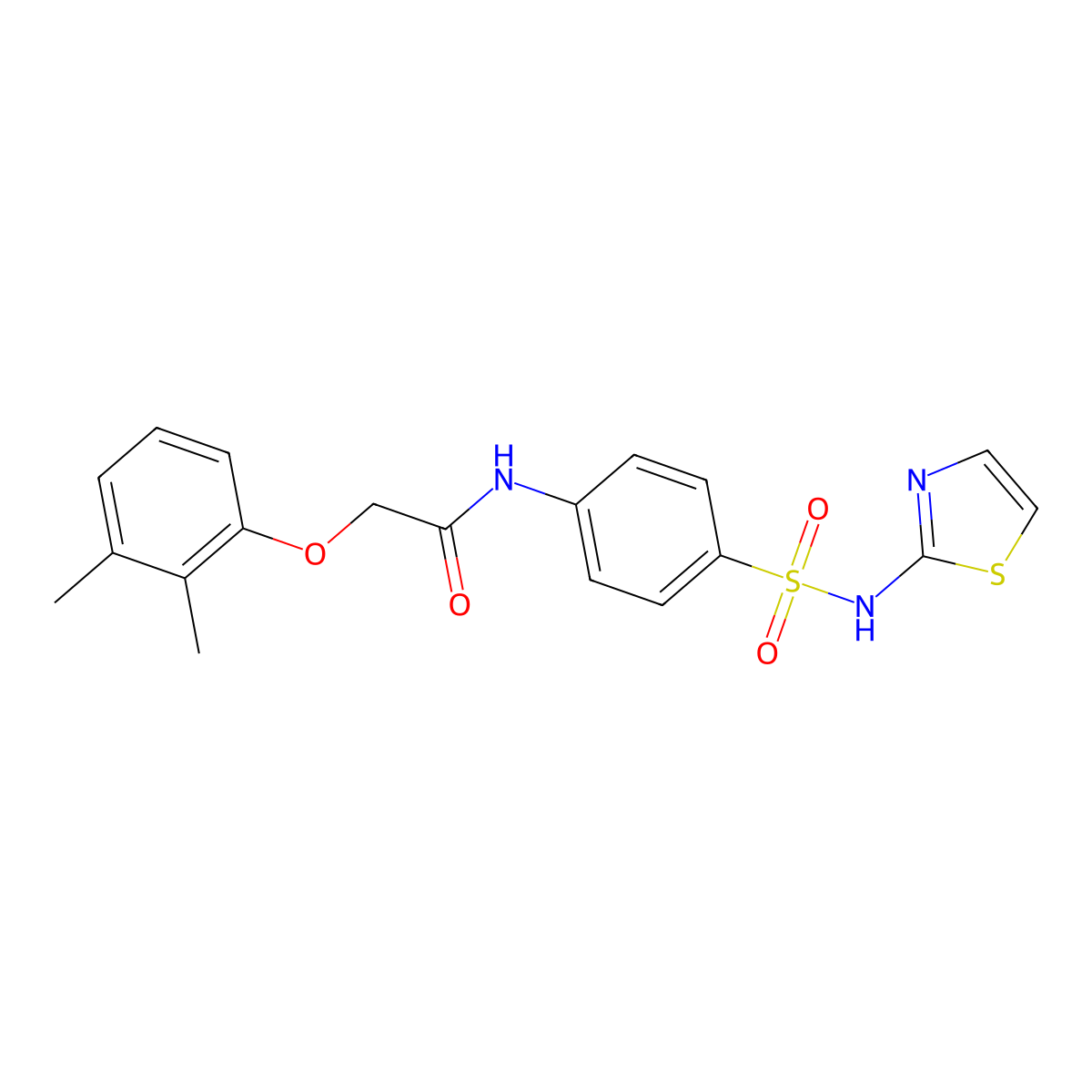 2-(2,3-dimethylphenoxy)-N-[4-(1,3-thiazol-2-ylsulfamoyl)phenyl]acetamide molecular structure, CAS 303117-11-5