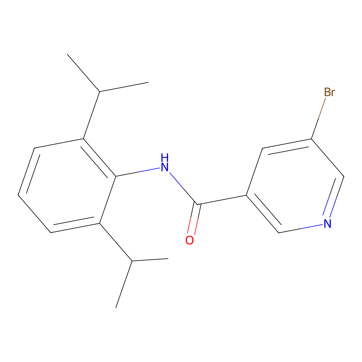 5-bromo-N-(2,6-diisopropylphenyl)nicotinamide molecular structure, CAS 303117-61-5