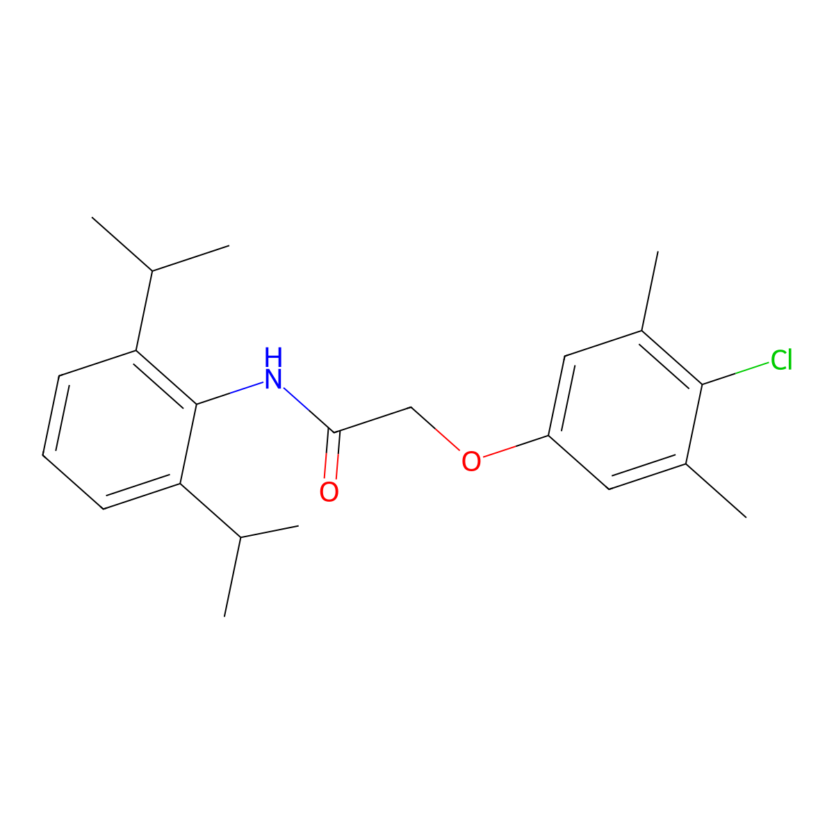 2-(4-chloro-3,5-dimethylphenoxy)-N-(2,6-diisopropylphenyl)acetamide molecular structure, CAS 303117-63-7