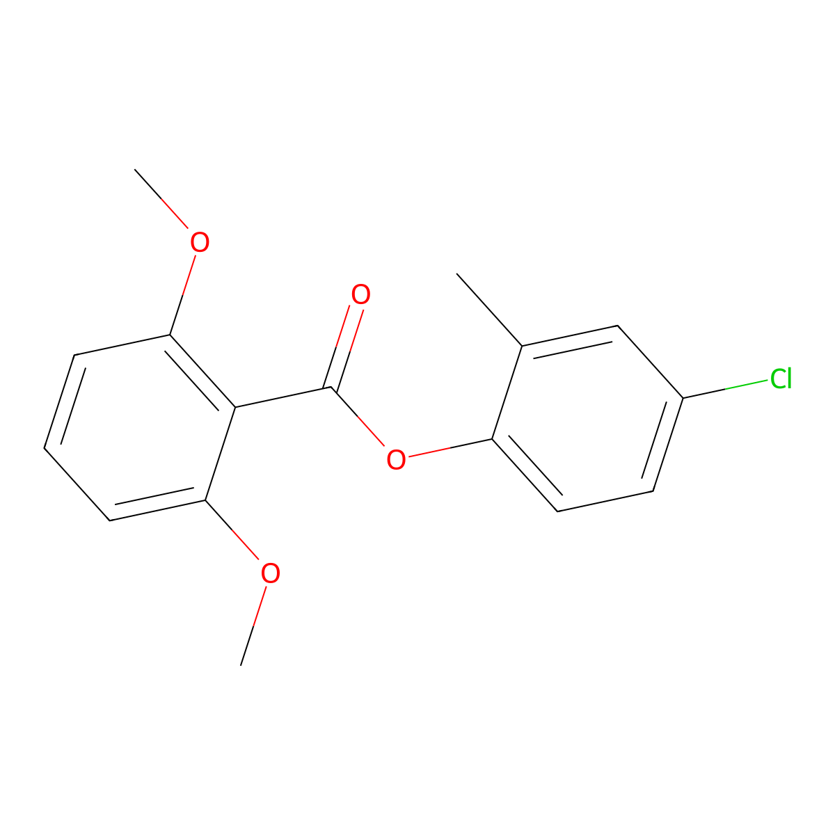4-Chloro-2-methylphenyl 2,6-dimethoxybenzoate molecular structure, CAS 303118-05-0
