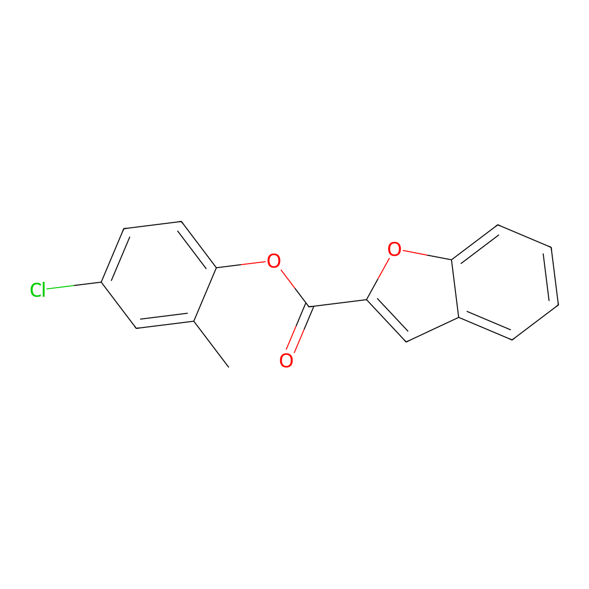 4-Chloro-2-methylphenyl 1-benzofuran-2-carboxylate molecular structure, CAS 303118-31-2