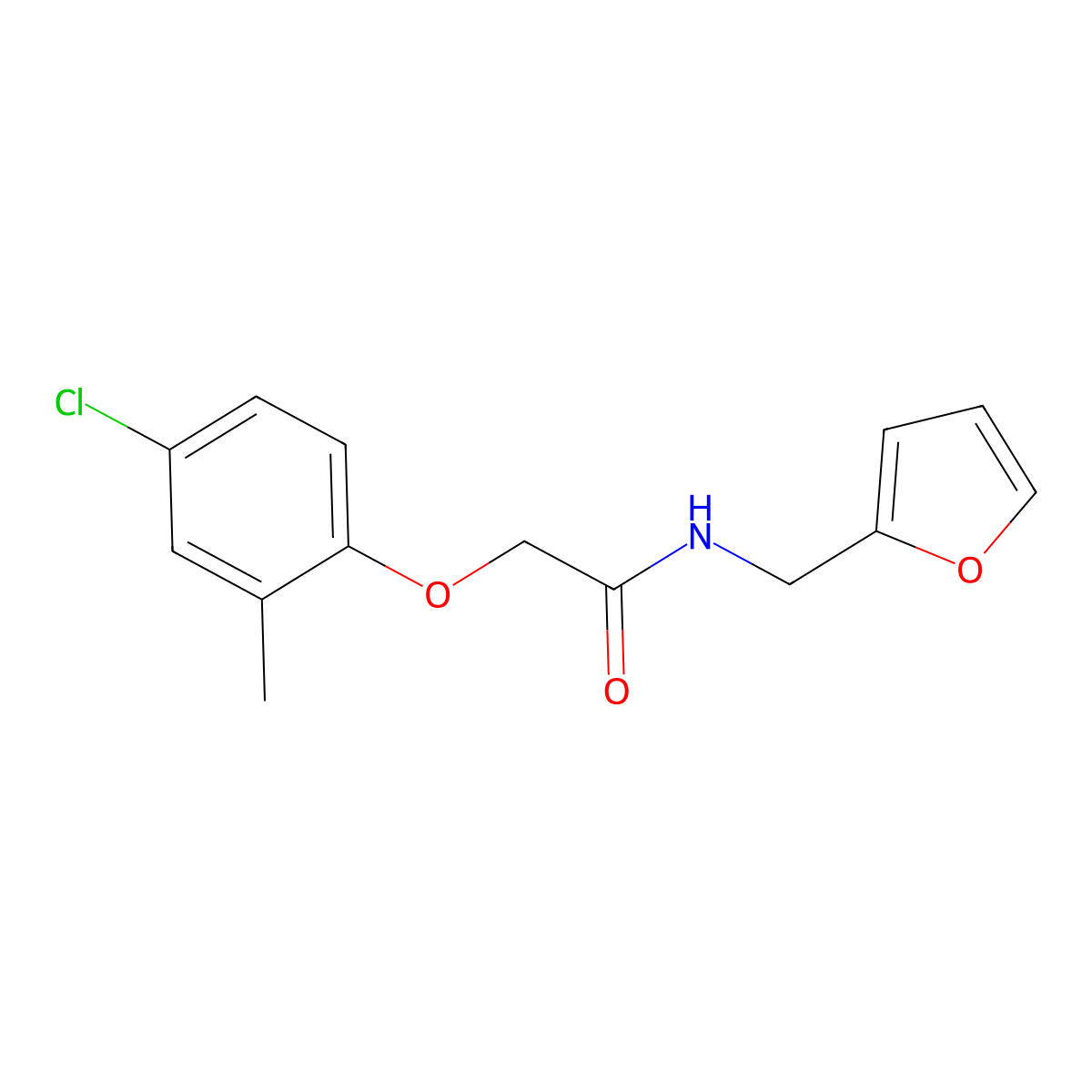 2-(4-chloro-2-methylphenoxy)-N-(furan-2-ylmethyl)acetamide molecular structure, CAS 303118-75-4