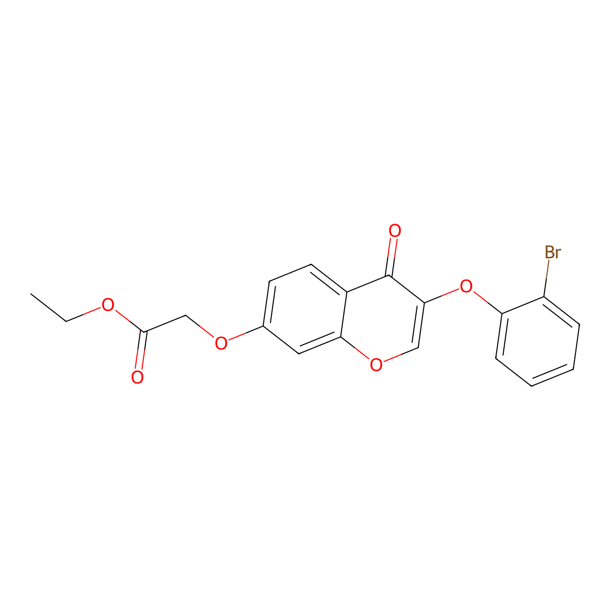 ethyl 2-{[3-(2-bromophenoxy)-4-oxo-4H-chromen-7-yl]oxy}acetate molecular structure, CAS 303119-36-0