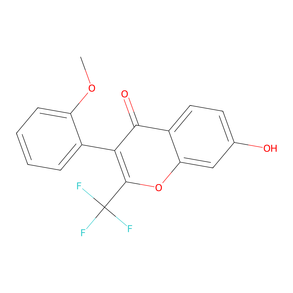 7-hydroxy-3-(2-methoxyphenyl)-2-(trifluoromethyl)-4H-chromen-4-one molecular structure, CAS 303119-53-1