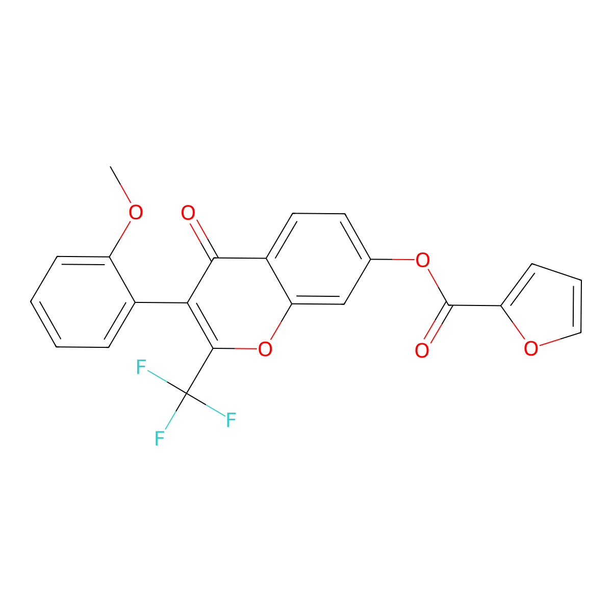 3-(2-methoxyphenyl)-4-oxo-2-(trifluoromethyl)-4H-chromen-7-yl furan-2-carboxylate molecular structure, CAS 303119-59-7