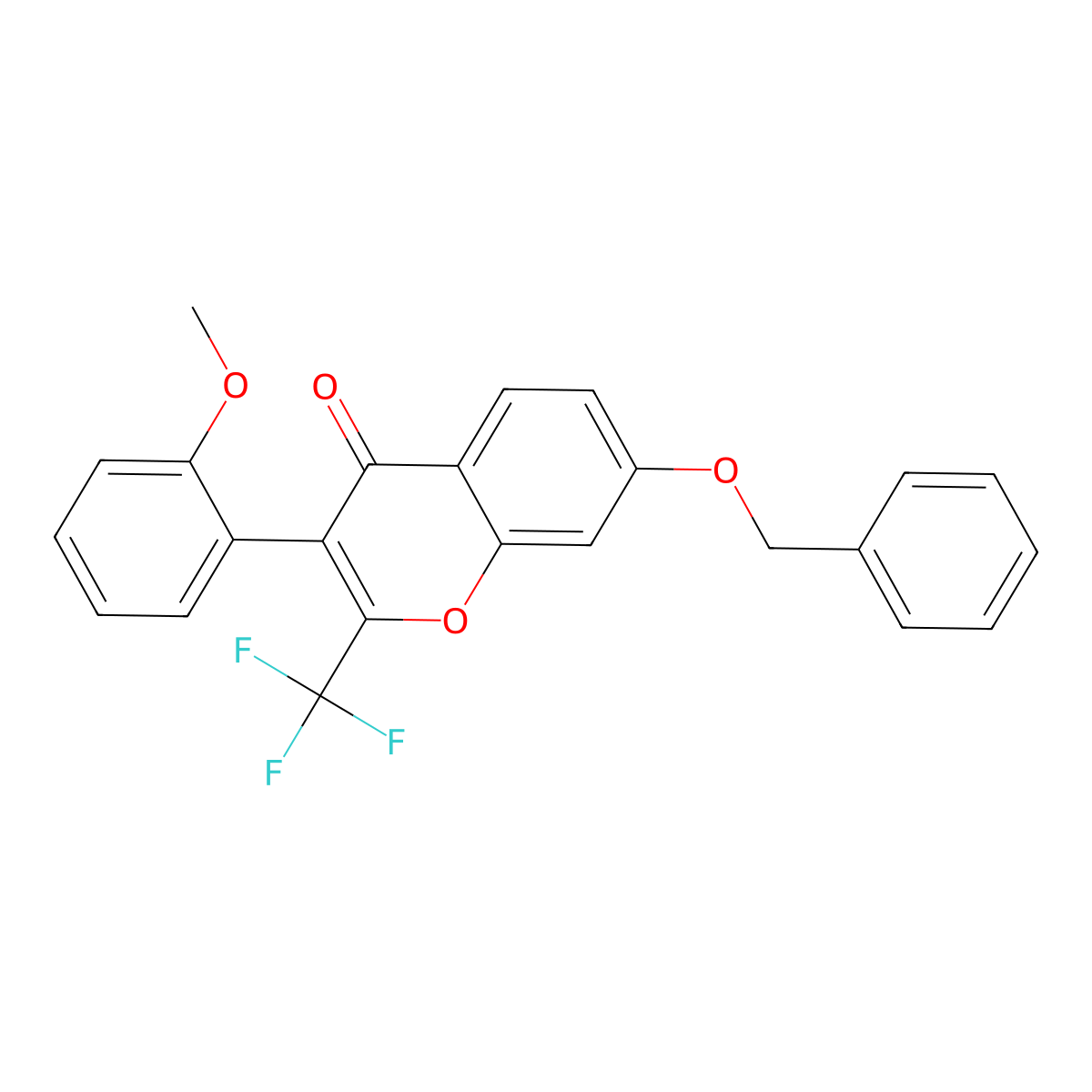 7-(benzyloxy)-3-(2-methoxyphenyl)-2-(trifluoromethyl)-4H-chromen-4-one molecular structure, CAS 303119-73-5