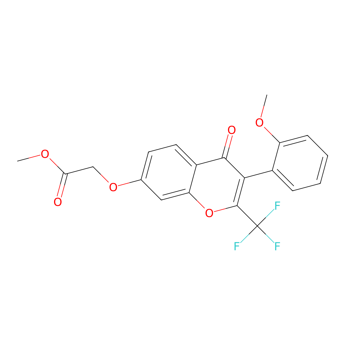 methyl {[3-(2-methoxyphenyl)-4-oxo-2-(trifluoromethyl)-4H-chromen-7-yl]oxy}acetate molecular structure, CAS 303119-77-9