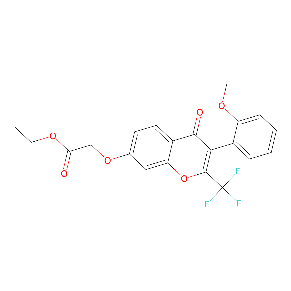 ethyl 2-{[3-(2-methoxyphenyl)-4-oxo-2-(trifluoromethyl)-4H-chromen-7-yl]oxy}acetate molecular structure, CAS 303119-79-1