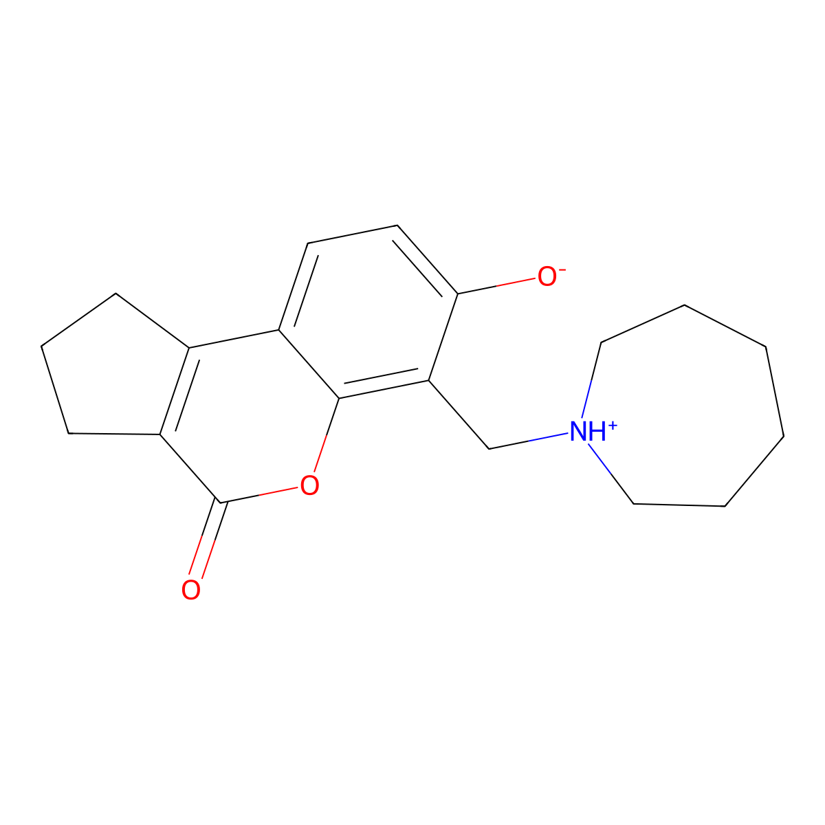6-(azepan-1-ylmethyl)-7-hydroxy-2,3-dihydrocyclopenta[c]chromen-4(1H)-one molecular structure, CAS 303119-89-3