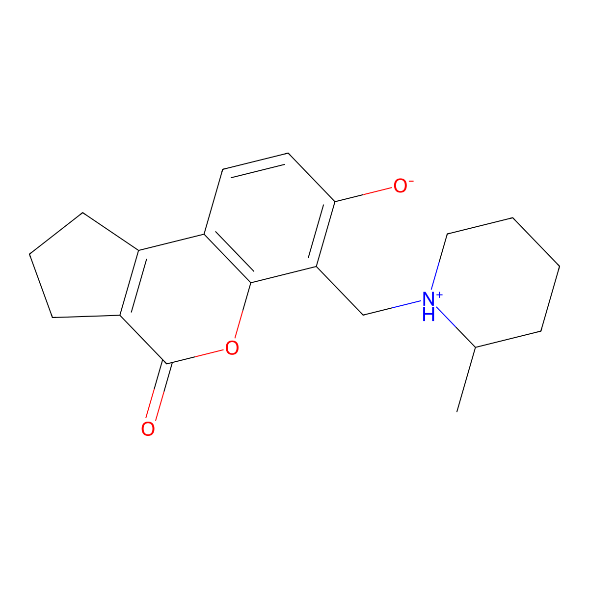 7-hydroxy-6-[(2-methyl-1-piperidinyl)methyl]-2,3-dihydrocyclopenta[c]chromen-4(1H)-one molecular structure, CAS 303119-93-9