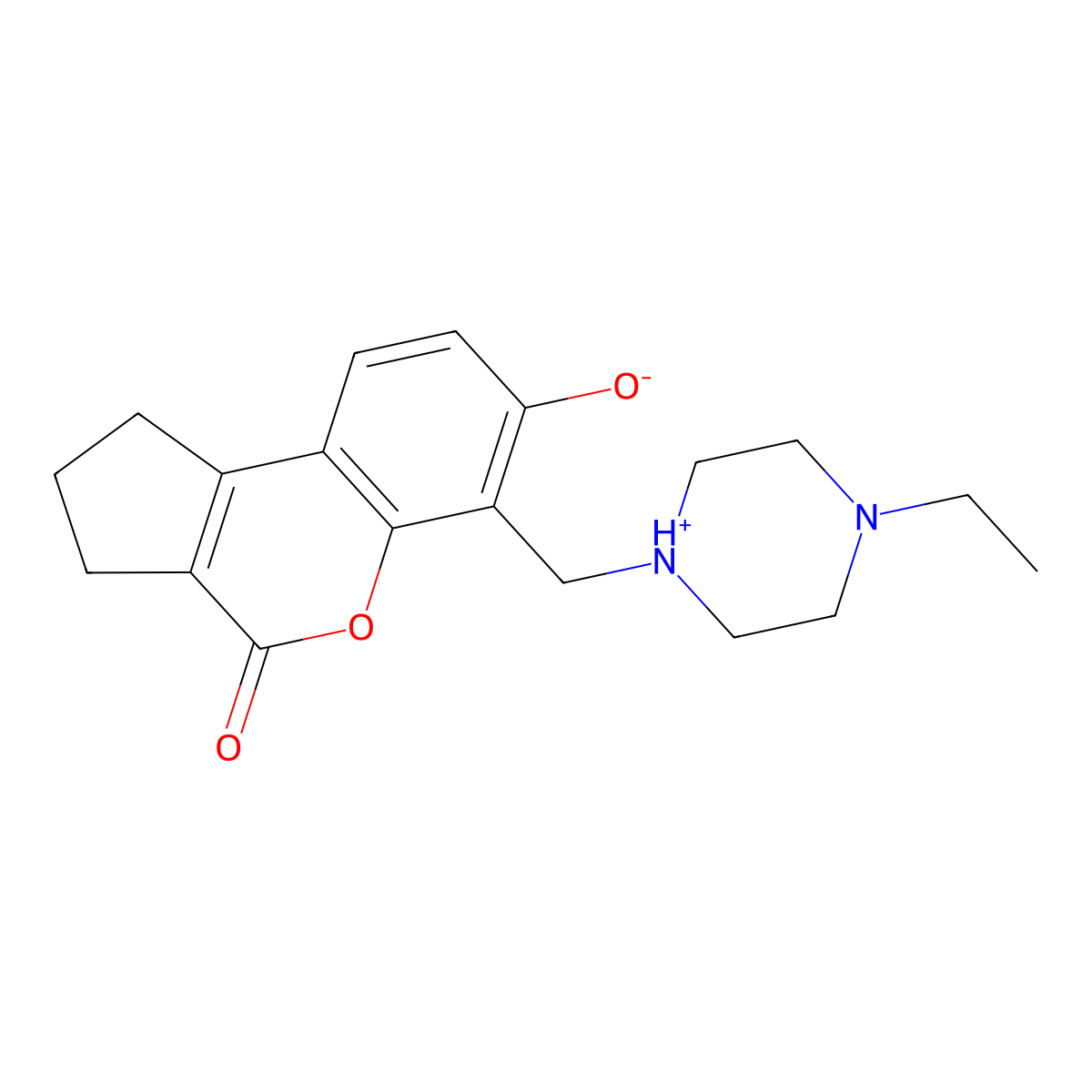 6-((4-ethylpiperazin-1-yl)methyl)-7-hydroxy-2,3-dihydrocyclopenta[c]chromen-4(1H)-one molecular structure, CAS 303120-01-6