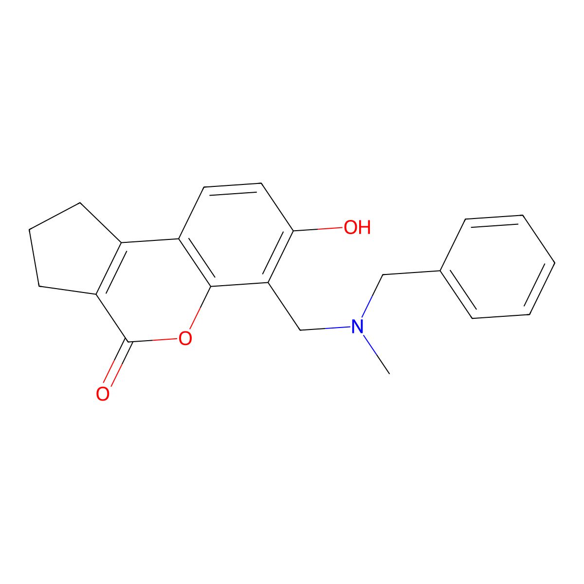 6-[[benzyl(methyl)amino]methyl]-7-hydroxy-2,3-dihydro-1H-cyclopenta[c]chromen-4-one molecular structure, CAS 303120-11-8