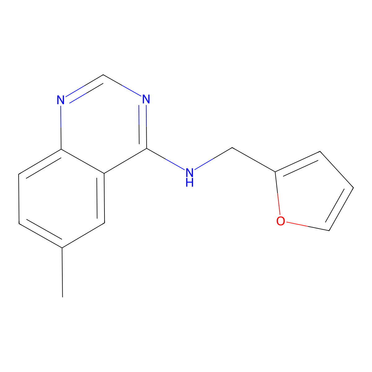 N-(furan-2-ylmethyl)-6-methylquinazolin-4-amine molecular structure, CAS 303120-17-4