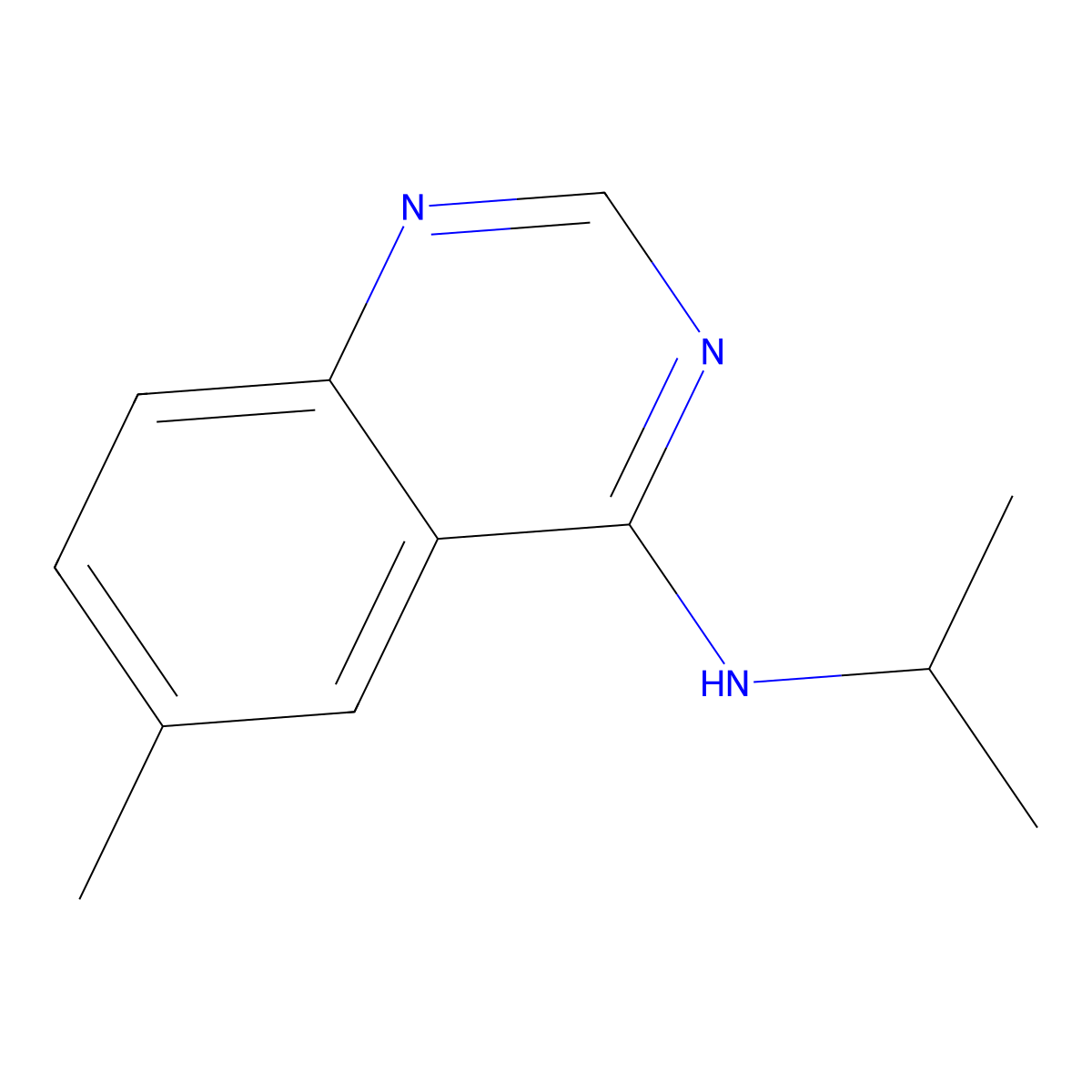 4-Quinazolinamine, 6-methyl-N-(1-methylethyl)- molecular structure, CAS 303120-25-4