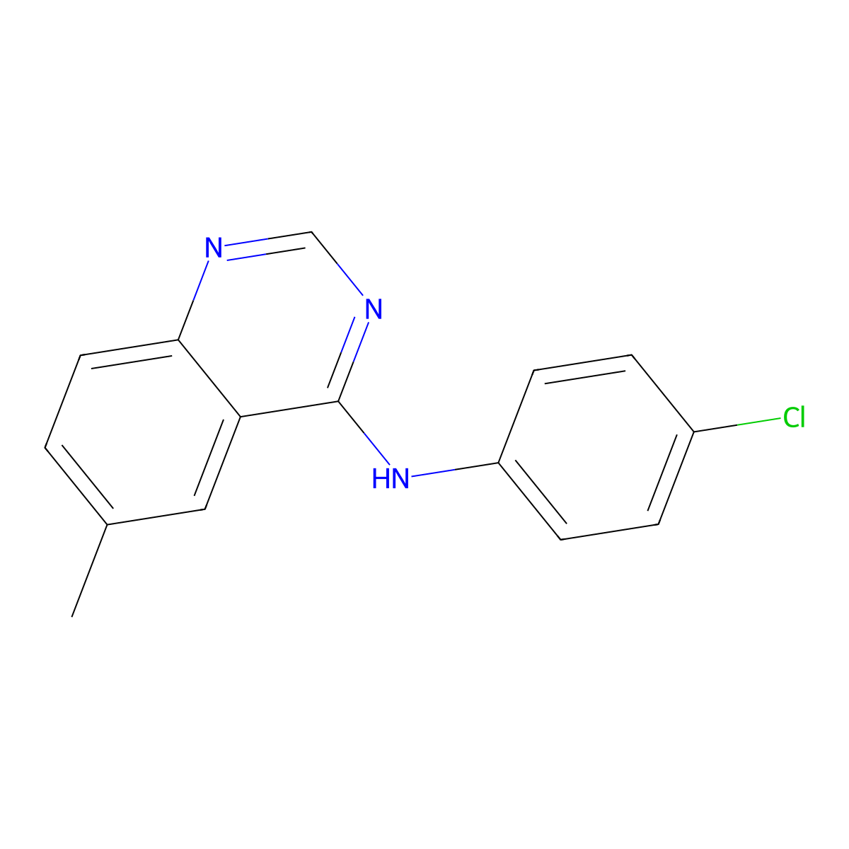 N-(4-chlorophenyl)-6-methylquinazolin-4-amine molecular structure, CAS 303120-49-2