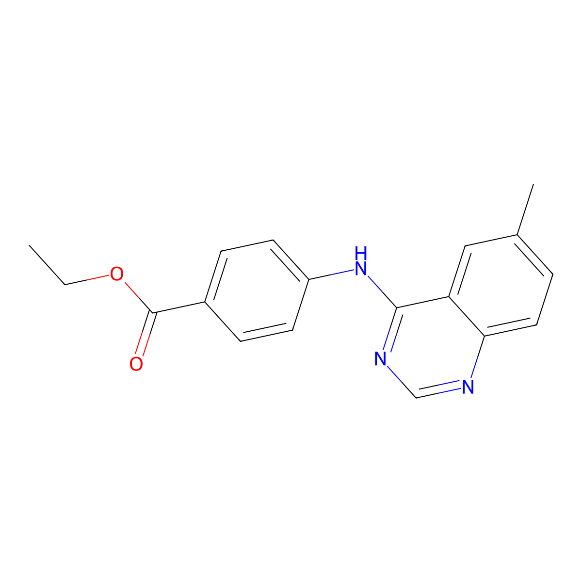 Ethyl 4-[(6-methylquinazolin-4-yl)amino]benzoate molecular structure, CAS 303120-67-4
