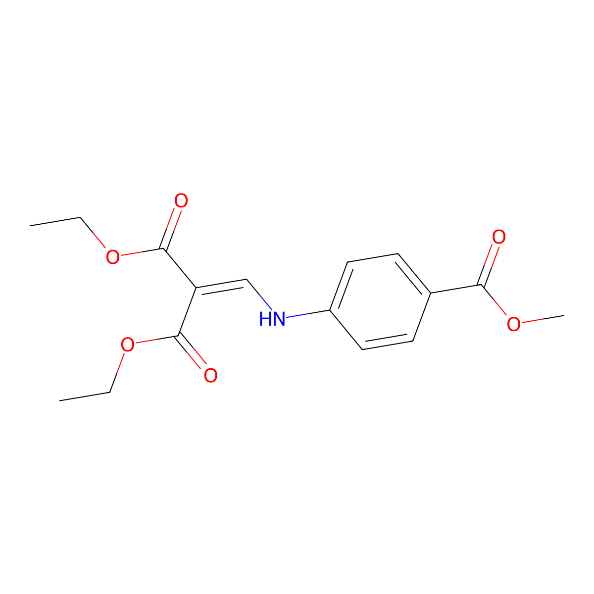 Diethyl 2-(((4-(methoxycarbonyl)phenyl)amino)methylene)malonate molecular structure, CAS 303120-71-0