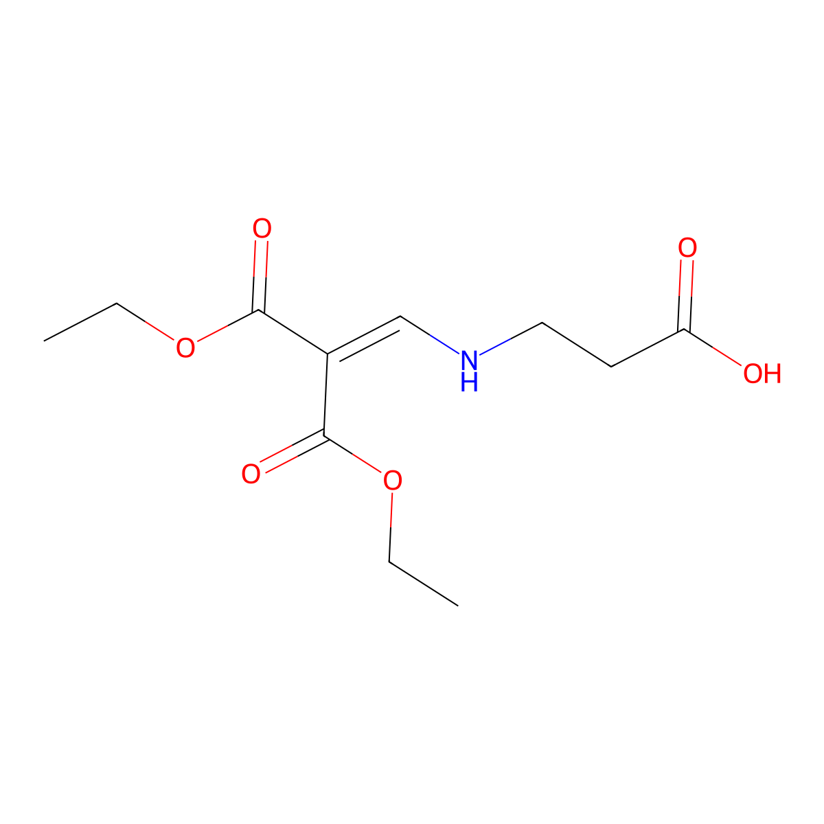3-[(3-Ethoxy-2-ethoxycarbonyl-3-oxoprop-1-enyl)amino]propanoic acid molecular structure, CAS 303120-73-2