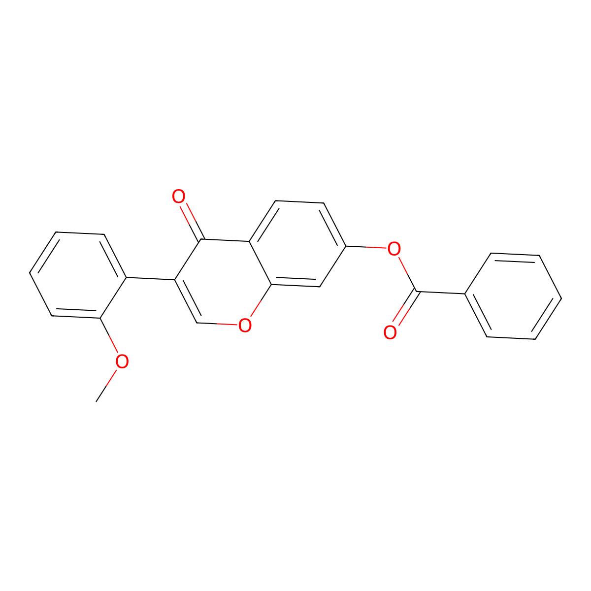 3-(2-methoxyphenyl)-4-oxo-4H-chromen-7-yl benzoate molecular structure, CAS 303121-48-4