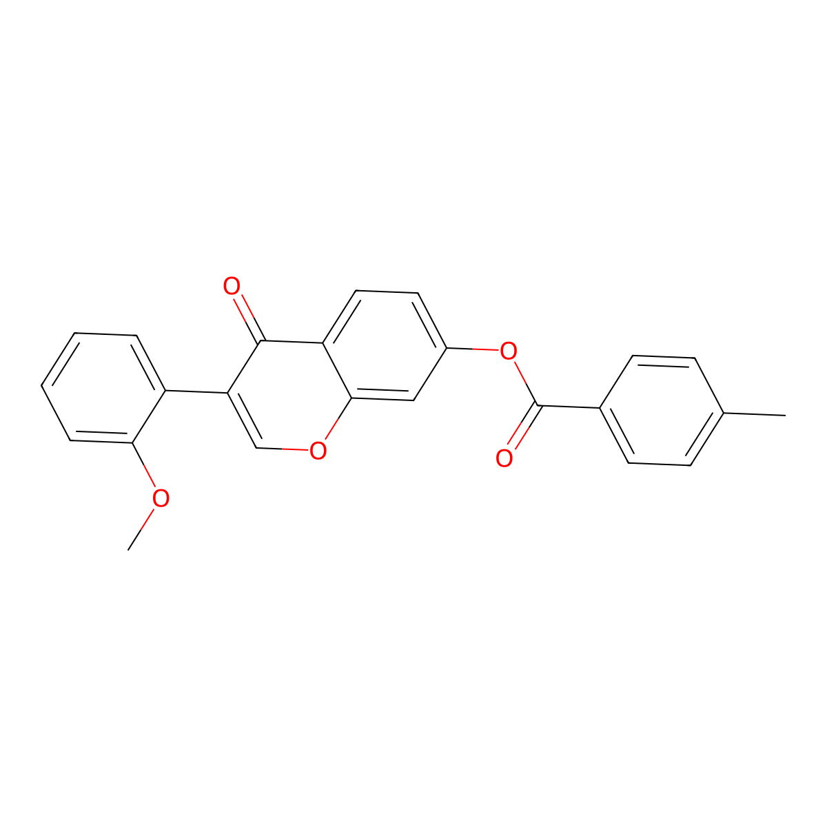 3-(2-methoxyphenyl)-4-oxo-4H-chromen-7-yl 4-methylbenzoate molecular structure, CAS 303121-52-0