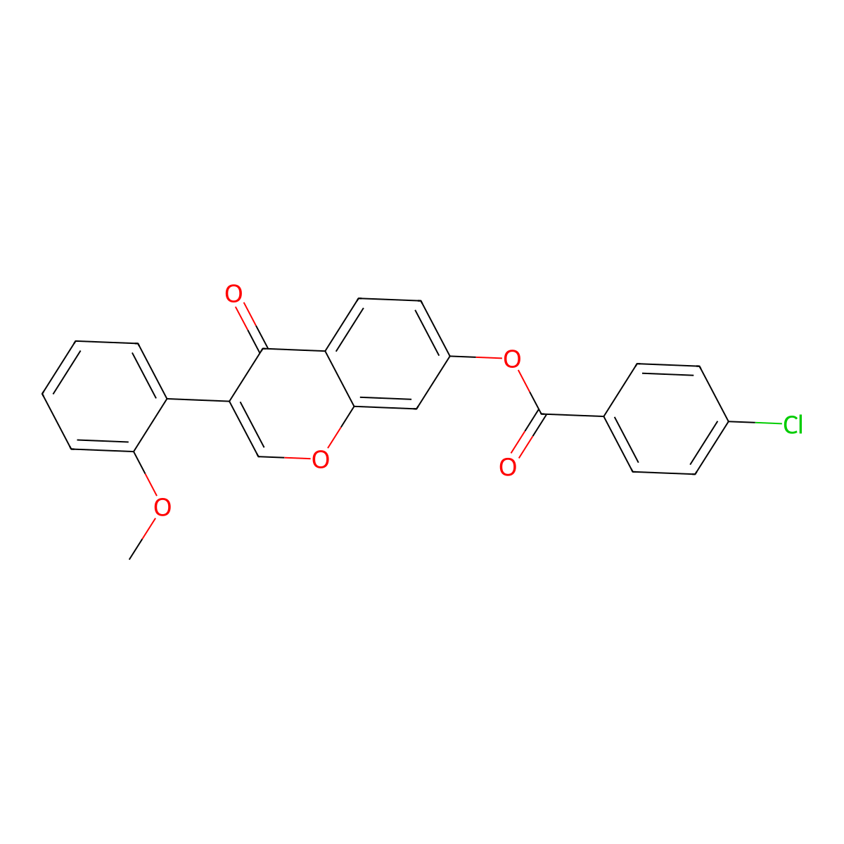 3-(2-methoxyphenyl)-4-oxo-4H-chromen-7-yl 4-chlorobenzoate molecular structure, CAS 303121-54-2