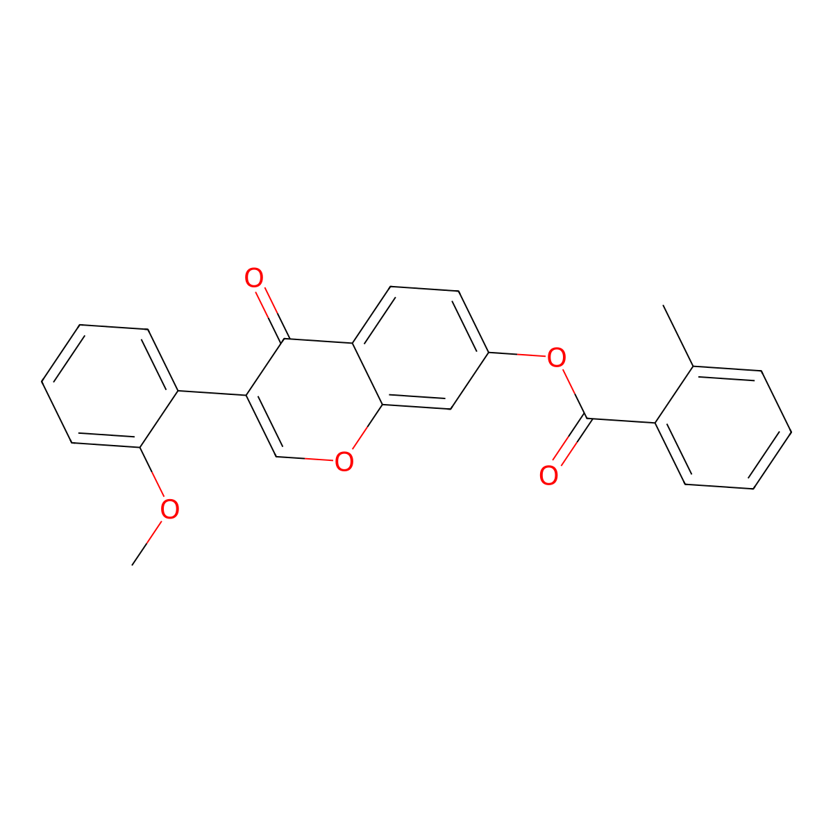 3-(2-methoxyphenyl)-4-oxo-4H-chromen-7-yl 2-methylbenzoate molecular structure, CAS 303121-61-1