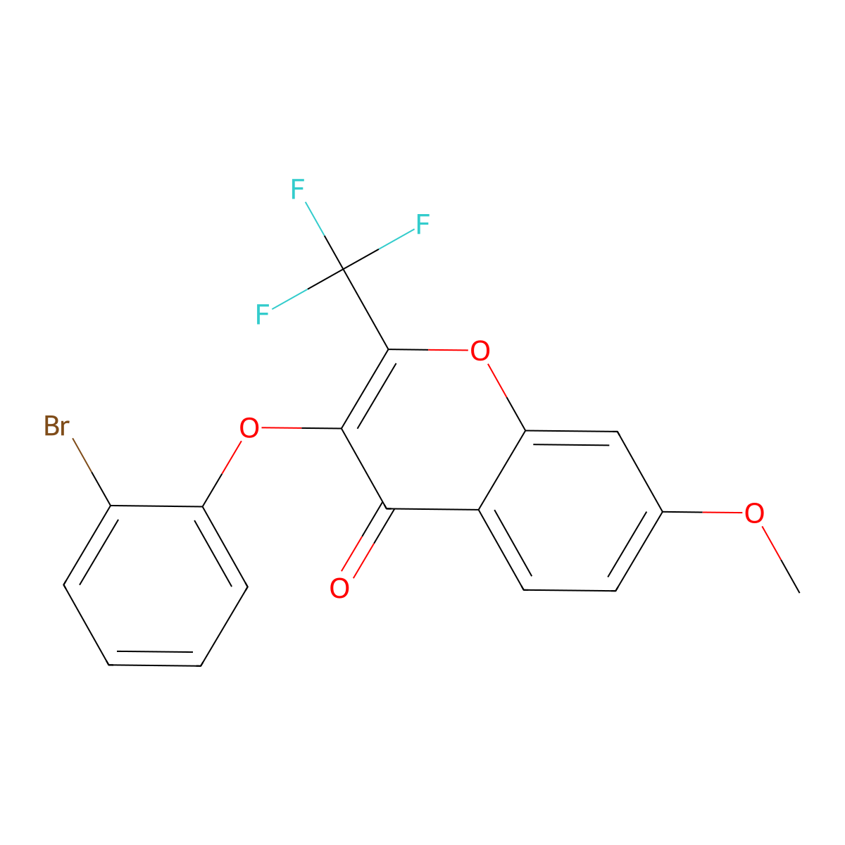 3-(2-bromophenoxy)-7-methoxy-2-(trifluoromethyl)-4H-chromen-4-one molecular structure, CAS 303121-72-4