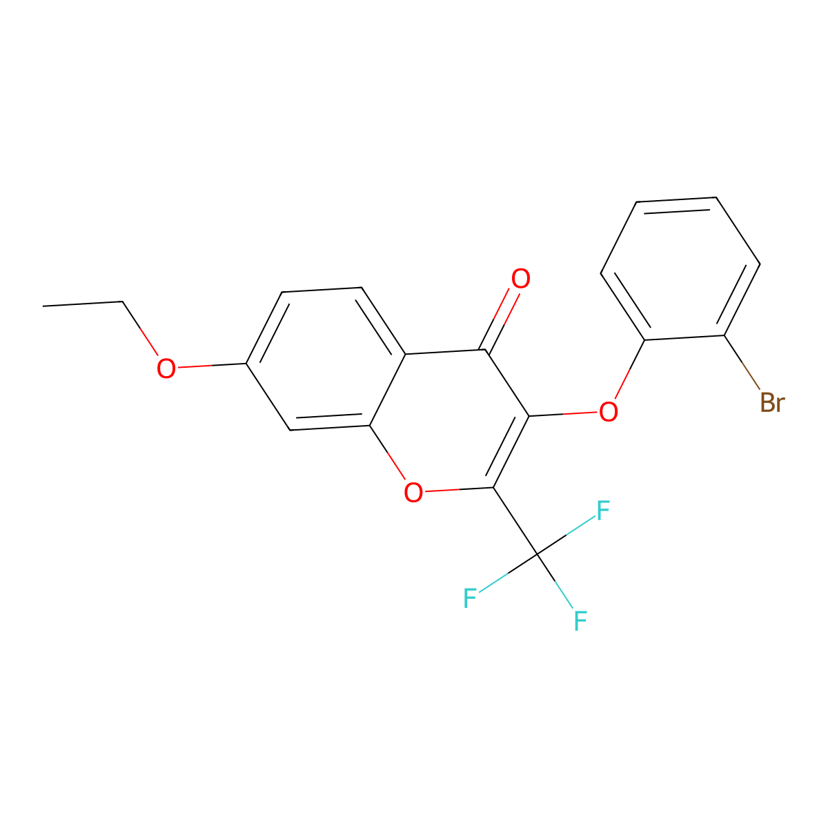 3-(2-bromophenoxy)-7-ethoxy-2-(trifluoromethyl)-4H-chromen-4-one molecular structure, CAS 303121-73-5