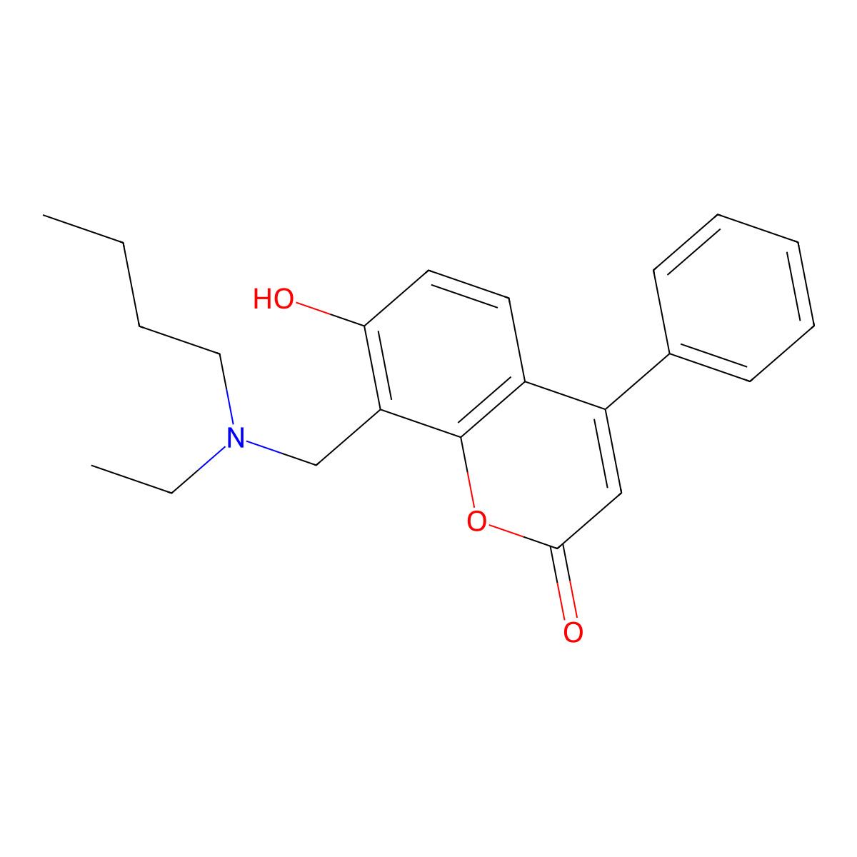 8-{[butyl(ethyl)amino]methyl}-7-hydroxy-4-phenyl-2H-chromen-2-one molecular structure, CAS 303121-92-8