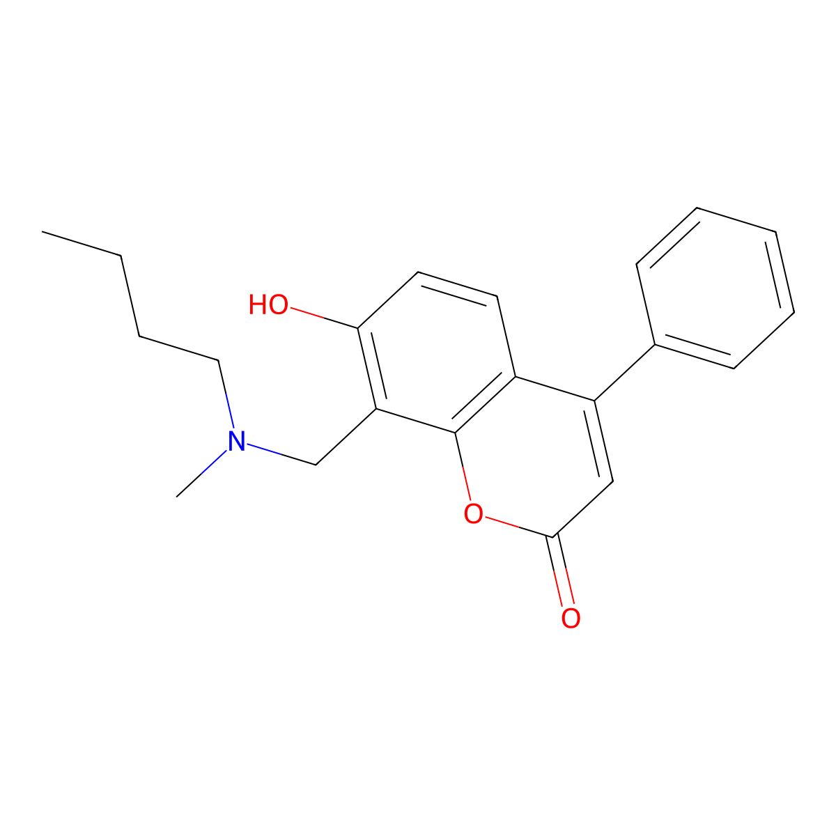 8-((butyl(methyl)amino)methyl)-7-hydroxy-4-phenyl-2H-chromen-2-one molecular structure, CAS 303121-93-9