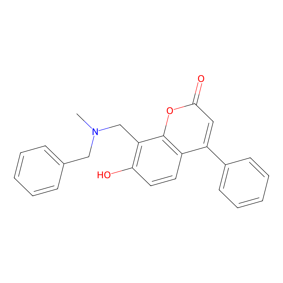 8-{[benzyl(methyl)amino]methyl}-7-hydroxy-4-phenyl-2H-chromen-2-one molecular structure, CAS 303121-96-2