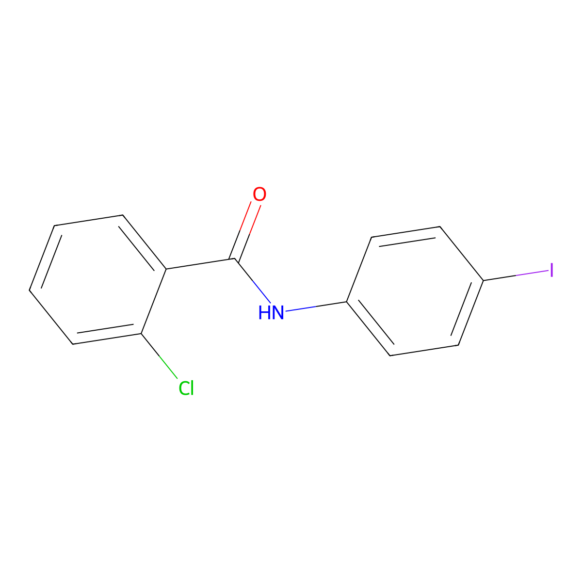 2-chloro-N-(4-iodophenyl)benzamide molecular structure, CAS 303122-24-9