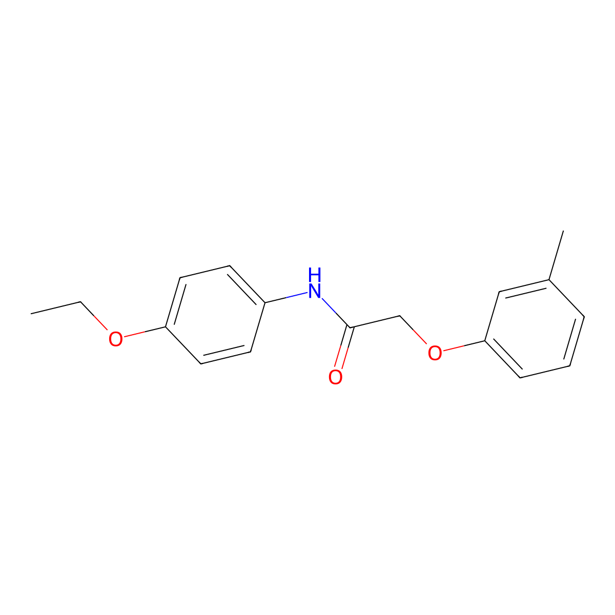 N-(4-ethoxyphenyl)-2-(3-methylphenoxy)acetamide molecular structure, CAS 303122-26-1