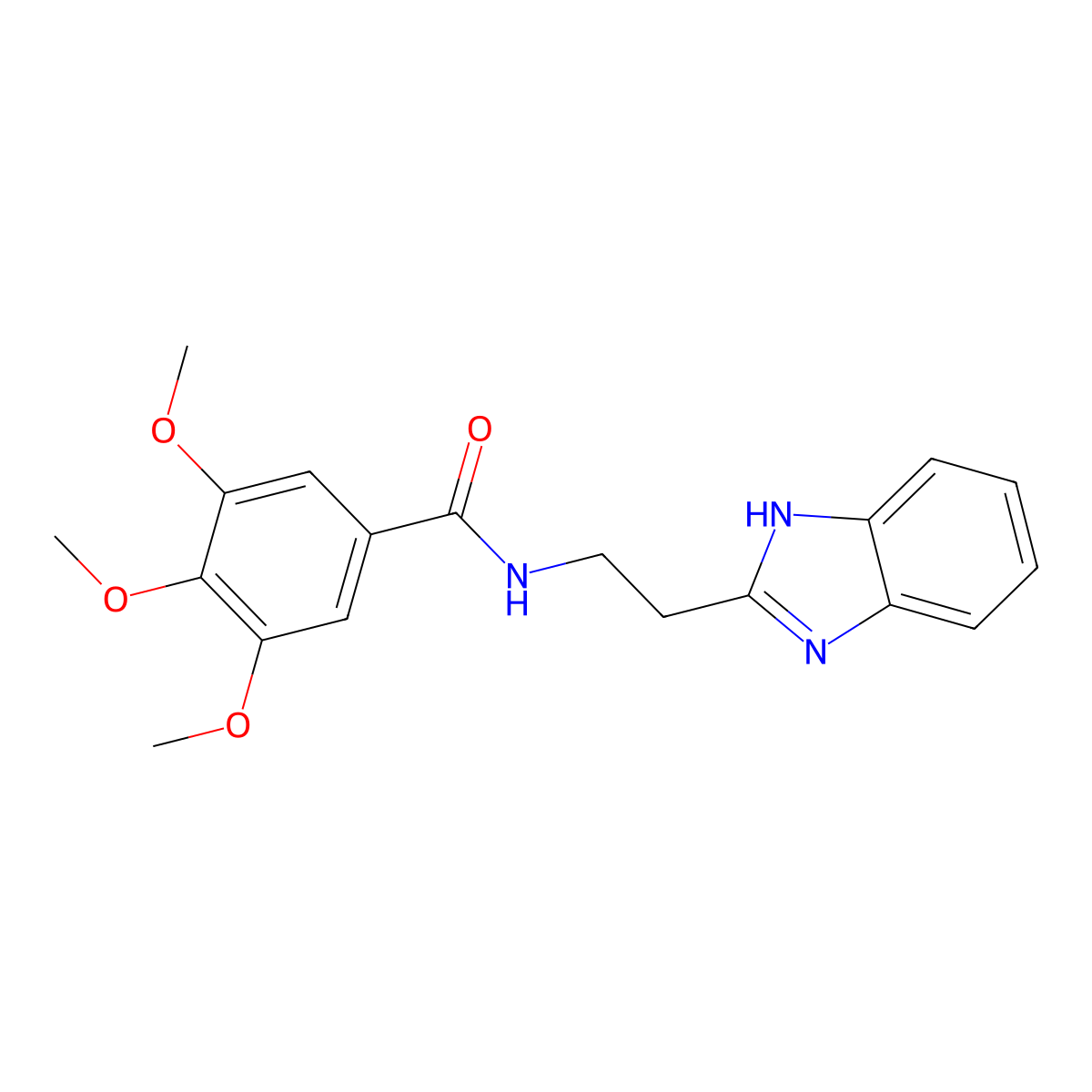 N-[2-(1H-benzimidazol-2-yl)ethyl]-3,4,5-trimethoxybenzamide molecular structure, CAS 303122-38-5