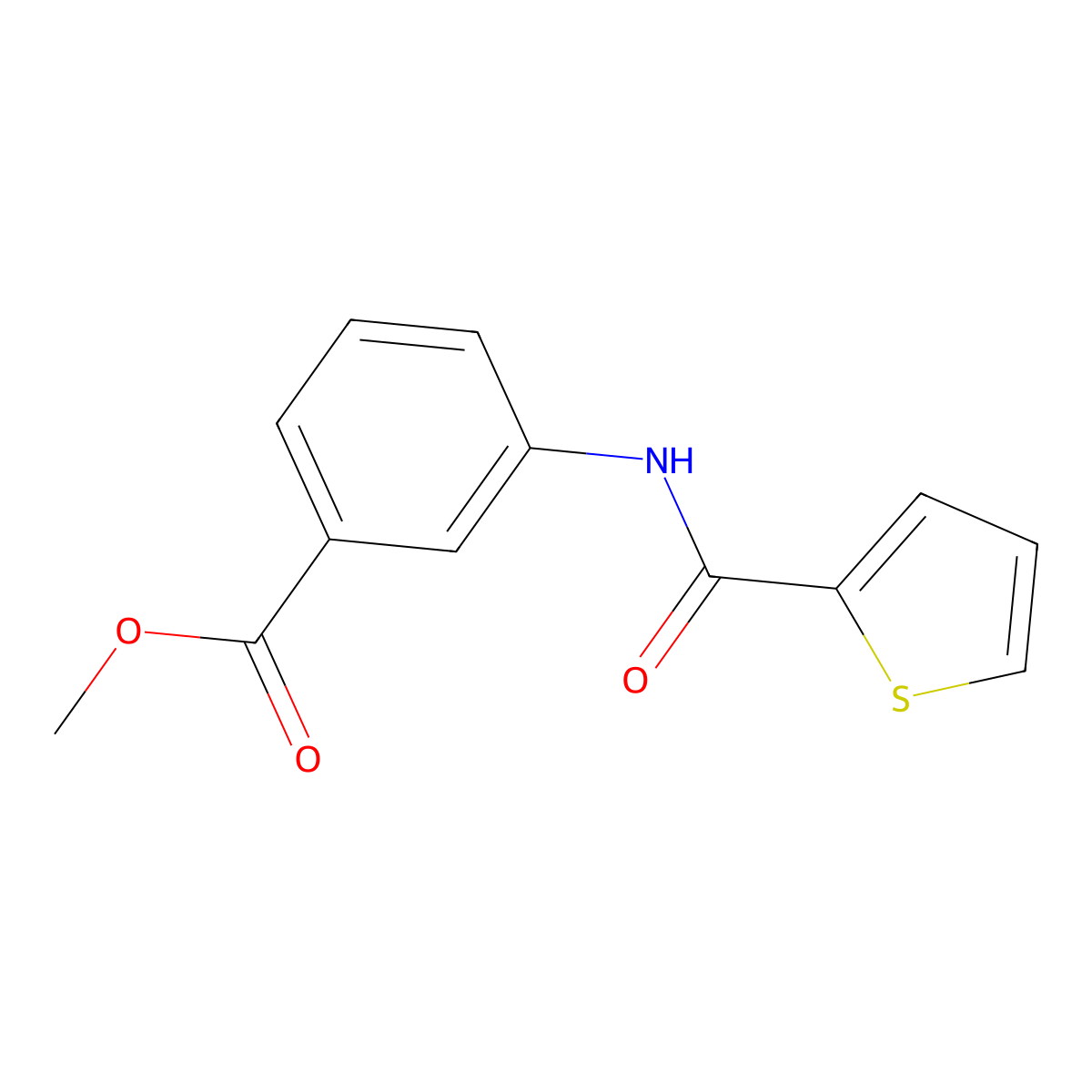 Methyl 3-(thiophene-2-carbonylamino)benzoate molecular structure, CAS 303122-41-0