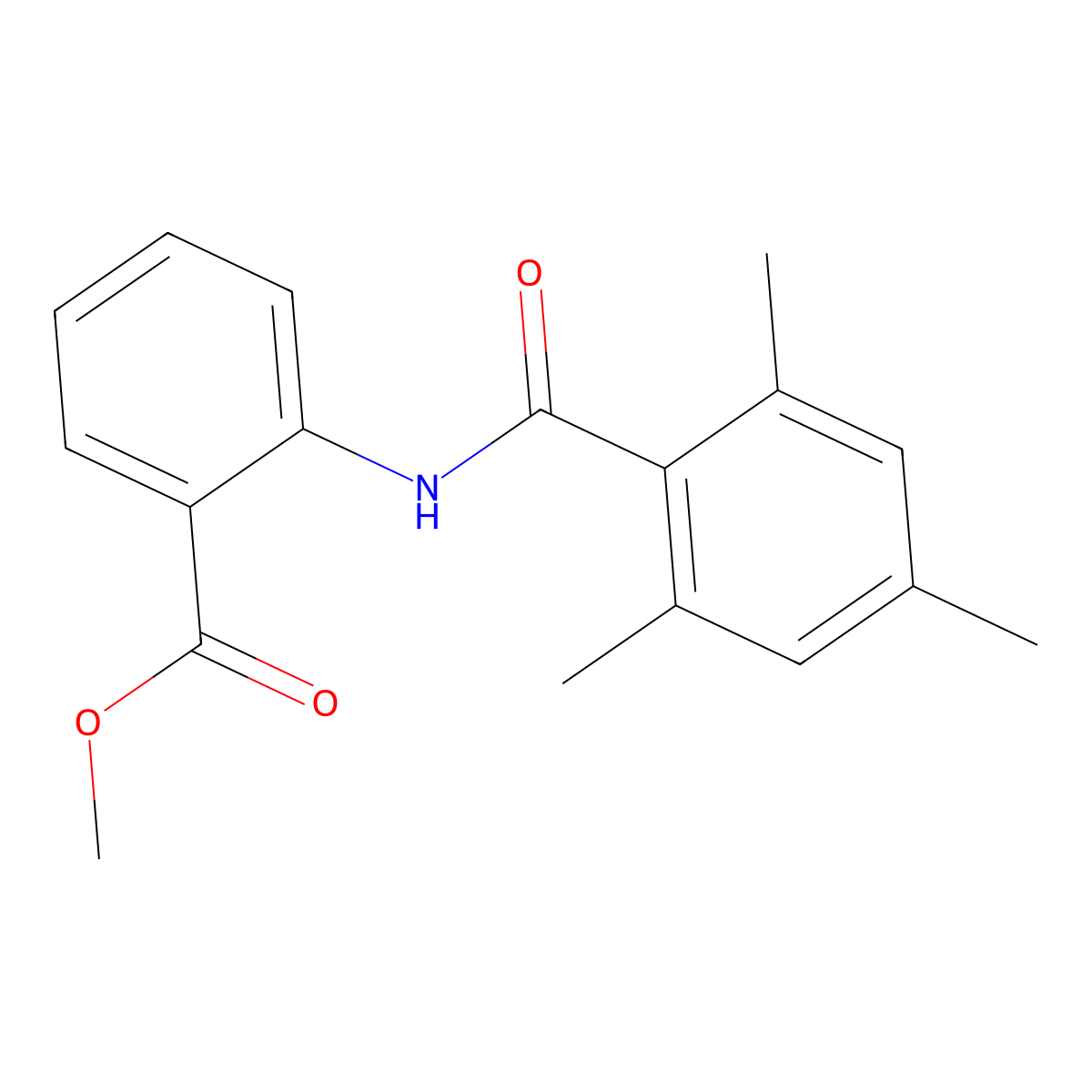 Methyl 2-(2,4,6-trimethylbenzamido)benzoate molecular structure, CAS 303122-43-2