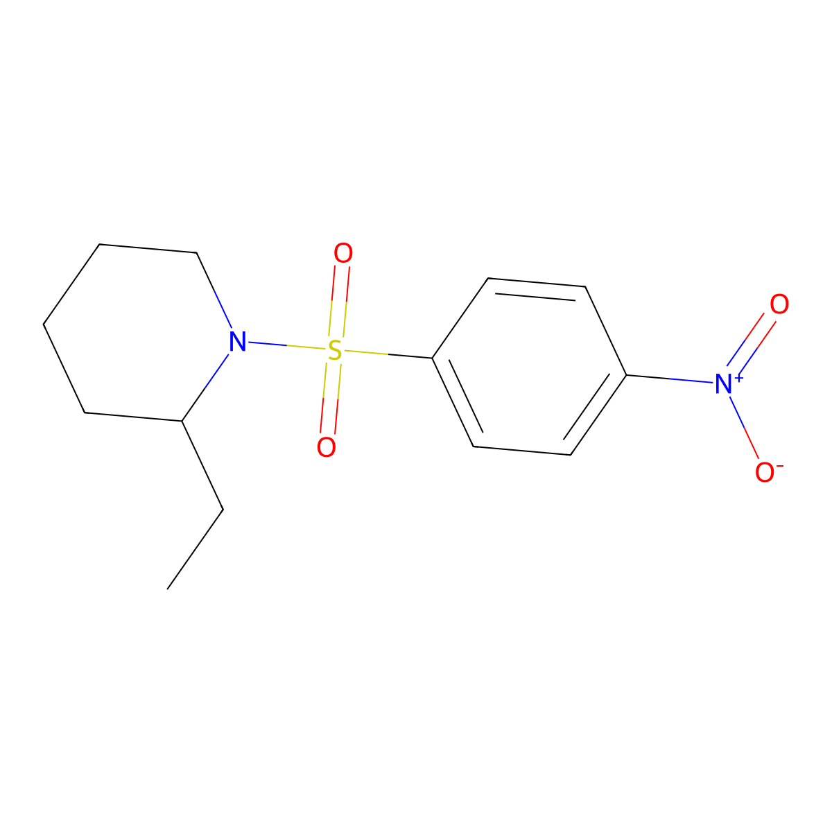 2-Ethyl-1-[(4-nitrophenyl)sulfonyl]piperidine molecular structure, CAS 303122-47-6