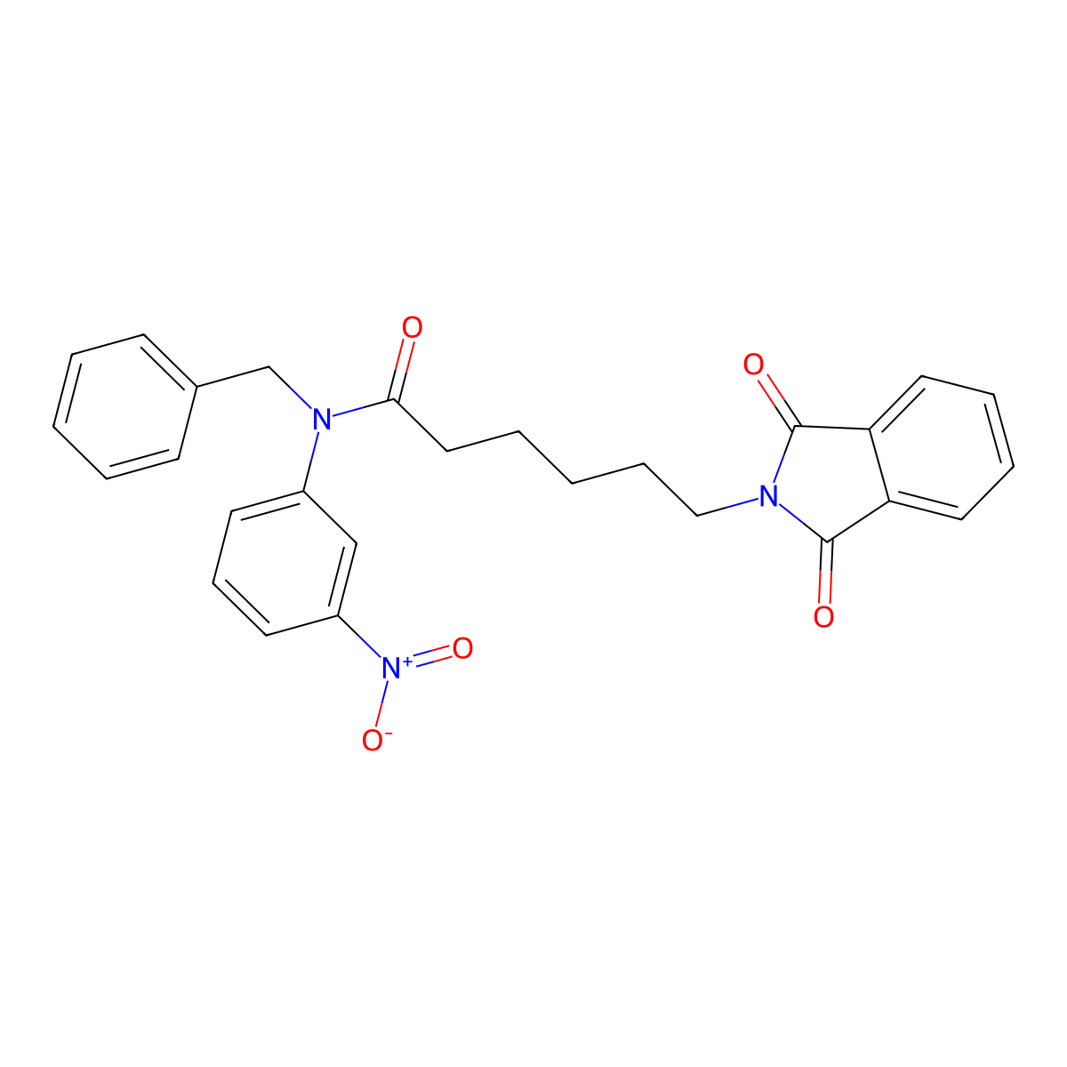N-benzyl-6-(1,3-dioxo-1,3-dihydro-2H-isoindol-2-yl)-N-{3-nitrophenyl}hexanamide molecular structure, CAS 303122-49-8