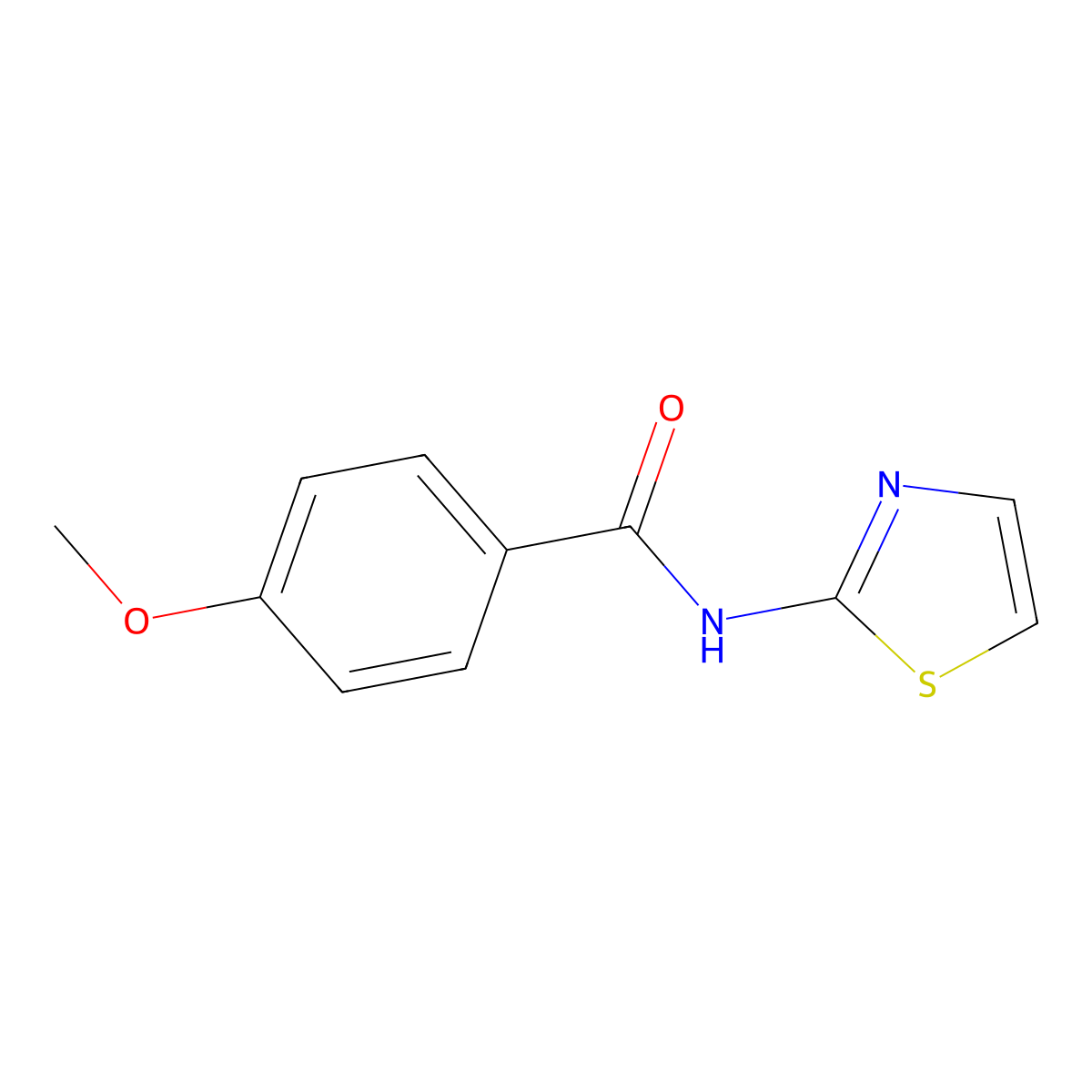 4-methoxy-N-(1,3-thiazol-2-yl)benzamide molecular structure, CAS 303122-55-6