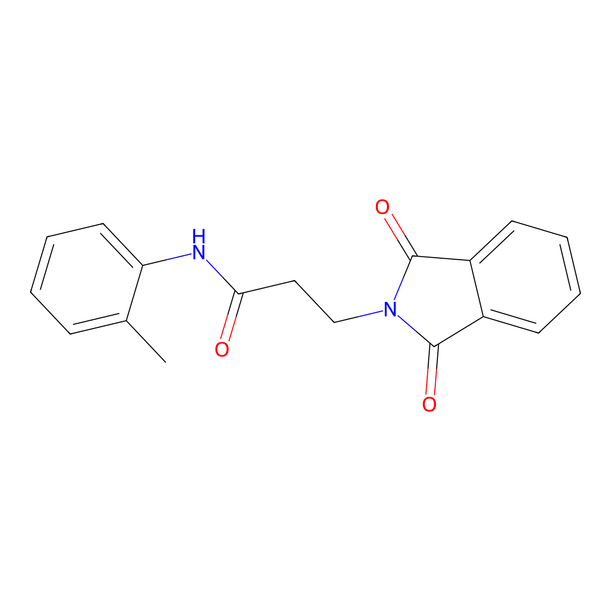3-(1,3-Dioxo-1,3-dihydro-isoindol-2-yl)-N-o-tolyl-propionamide molecular structure, CAS 303122-56-7