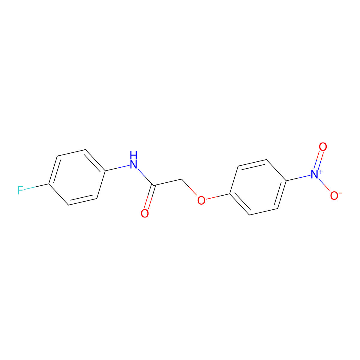 N-(4-fluorophenyl)-2-(4-nitrophenoxy)acetamide molecular structure, CAS 303124-38-1
