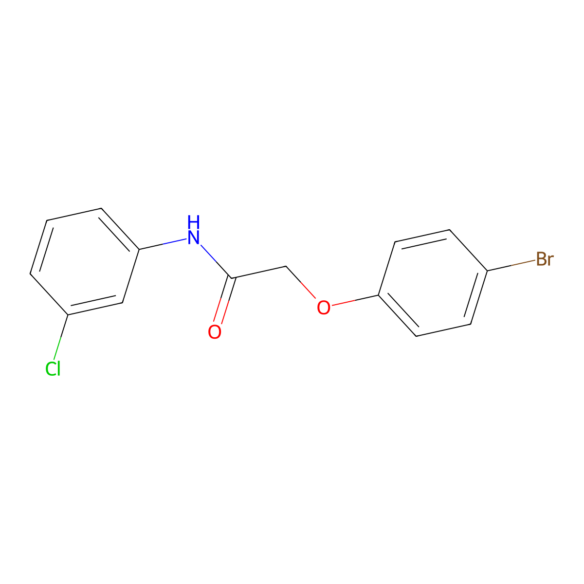 2-(4-bromophenoxy)-N-(3-chlorophenyl)acetamide molecular structure, CAS 303124-60-9