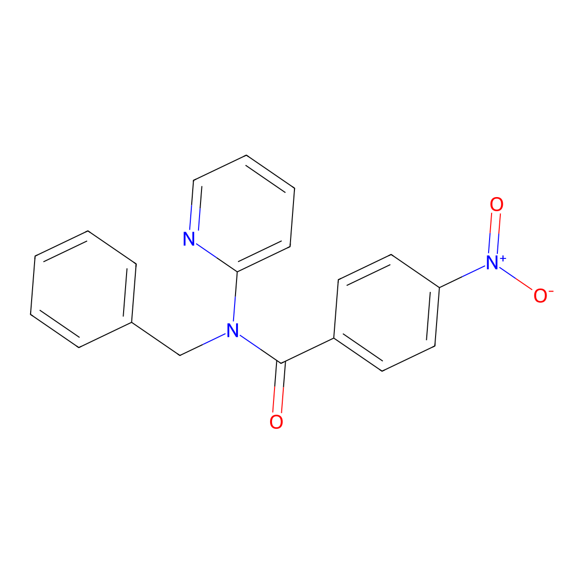 N-benzyl-4-nitro-N-pyridin-2-ylbenzamide molecular structure, CAS 303124-64-3