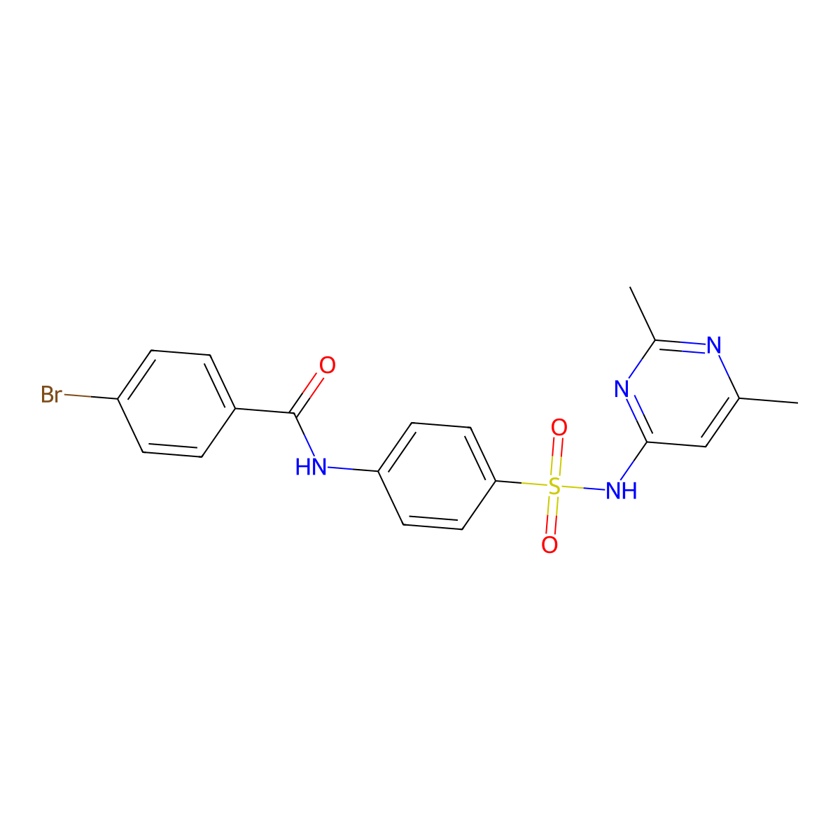 4-bromo-N-{4-[(2,6-dimethylpyrimidin-4-yl)sulfamoyl]phenyl}benzamide molecular structure, CAS 303124-71-2