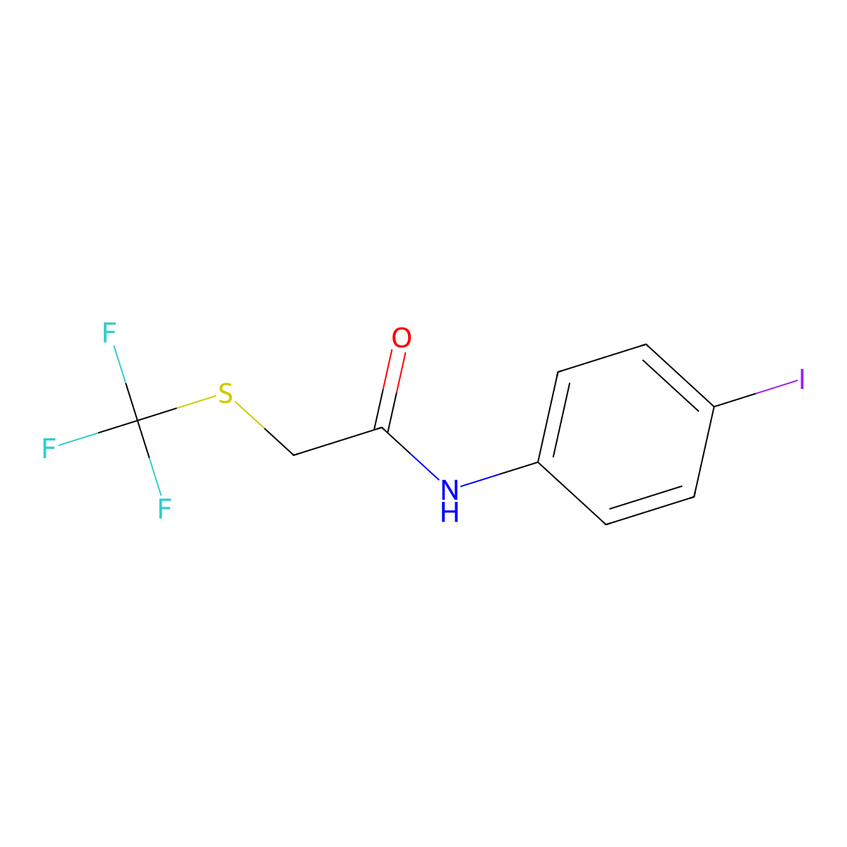 N-(4-iodophenyl)-2-[(trifluoromethyl)sulfanyl]acetamide molecular structure, CAS 303124-83-6