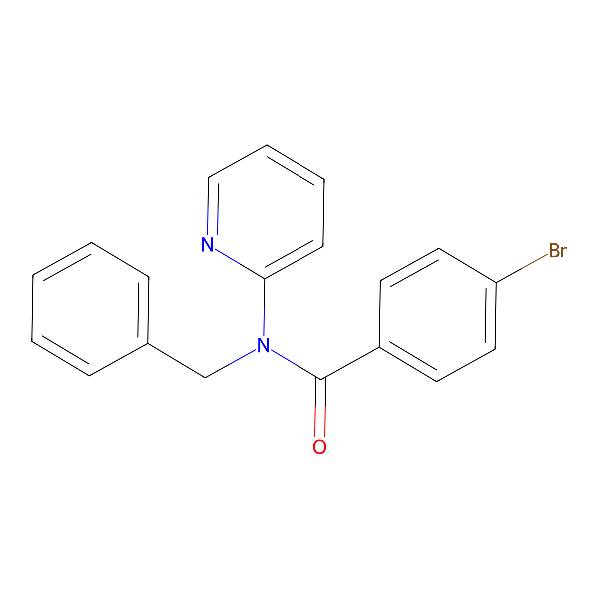 N-benzyl-4-bromo-N-(pyridin-2-yl)benzamide molecular structure, CAS 303125-25-9