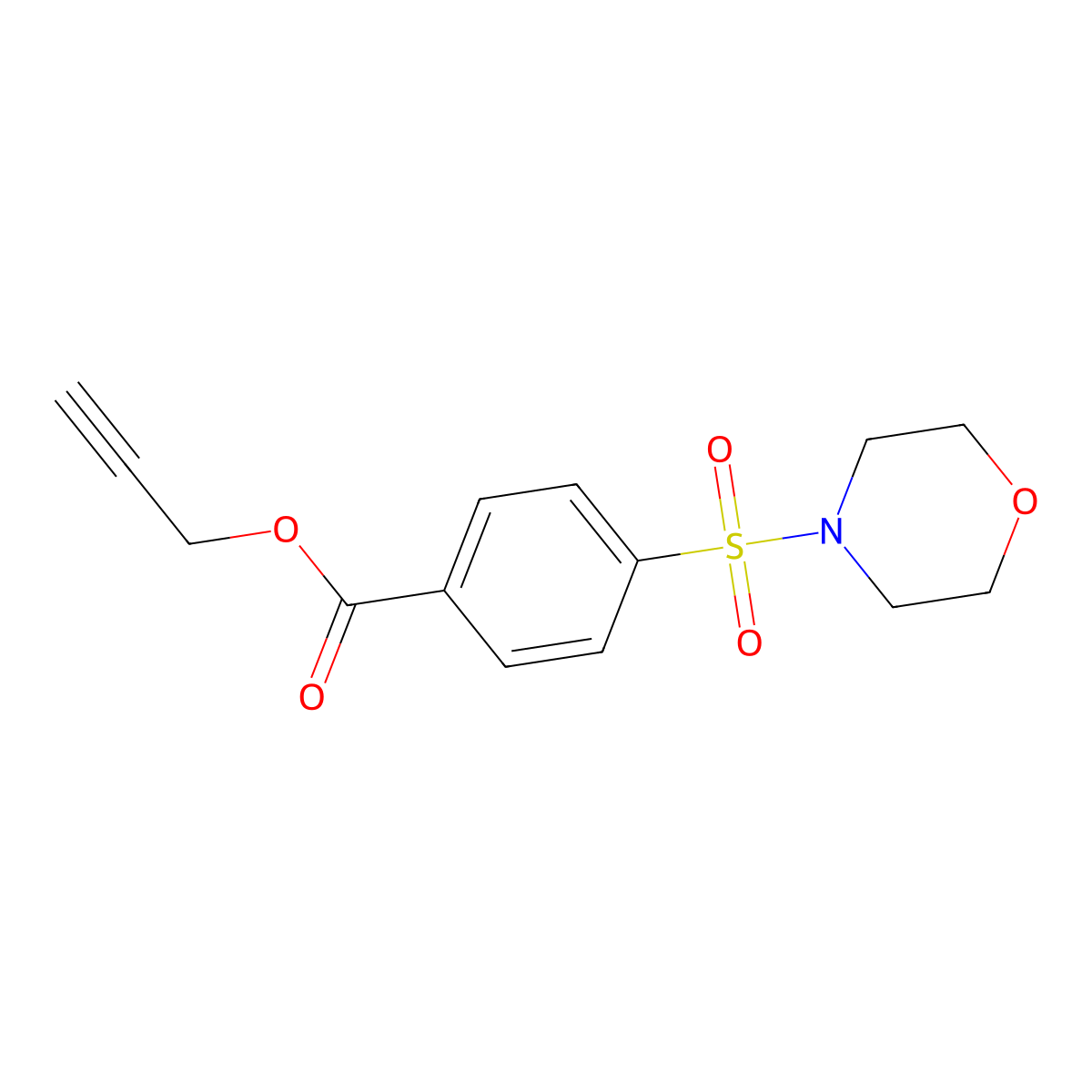 Prop-2-yn-1-yl 4-(morpholin-4-ylsulfonyl)benzoate molecular structure, CAS 303125-48-6